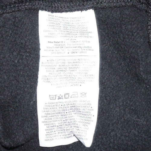 Nike Men's Black Small Crew Neck Pullover Sweatshirt Logo Fleece