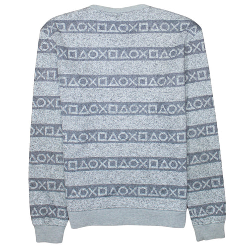 PlayStation Mens Grey Logo Crew Neck Sweatshirt Size S