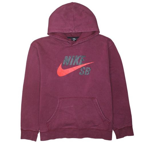 Nike SB Men's Red Pullover Hoodie Large Fleece Logo Skateboarding