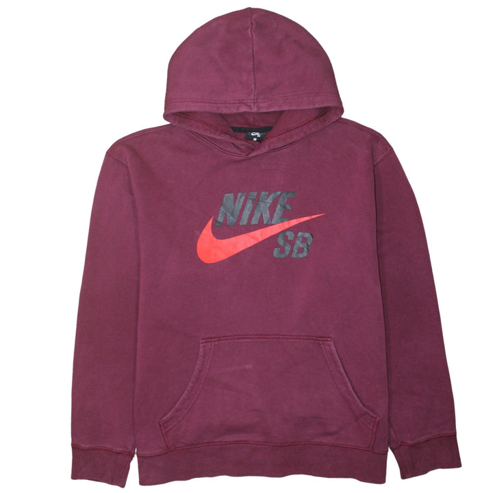 Nike SB Men's Red Pullover Hoodie Large Fleece Logo Skateboarding