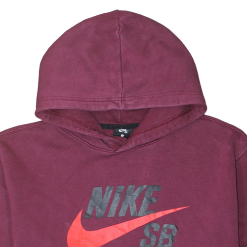 Nike SB Men's Red Pullover Hoodie Large Fleece Logo Skateboarding