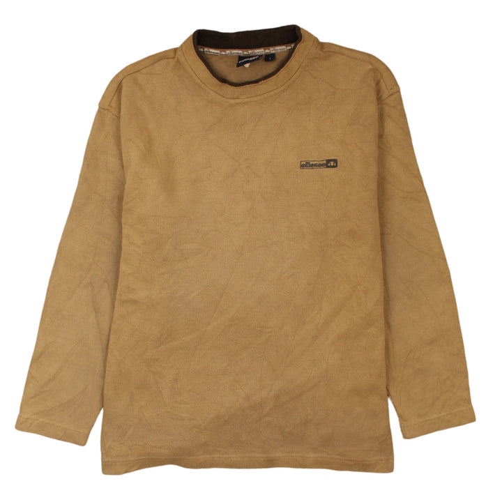 Ellesse Men Beige L Pullover Sweatshirt Classic Crew Neck