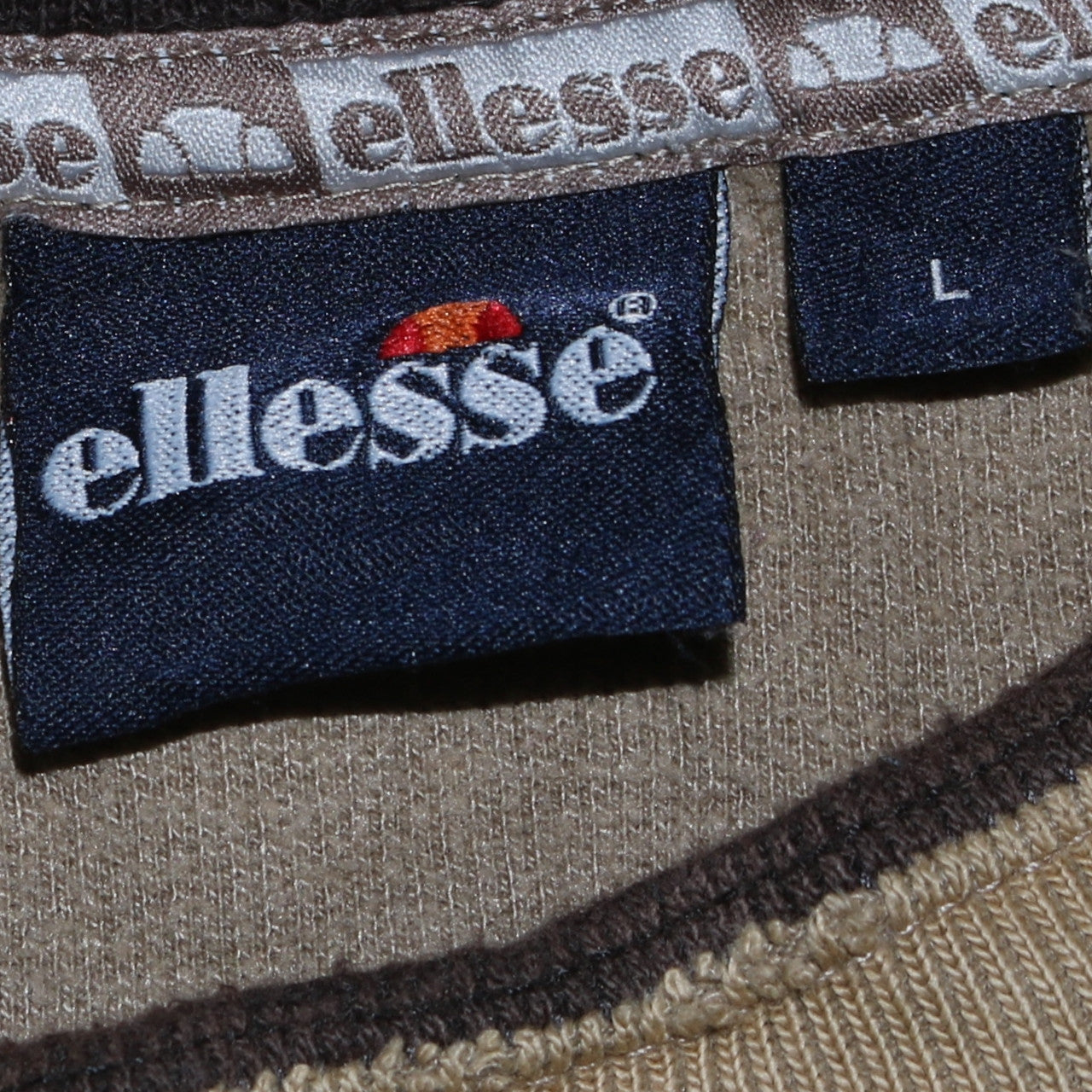 Ellesse Men Beige L Pullover Sweatshirt Classic Crew Neck