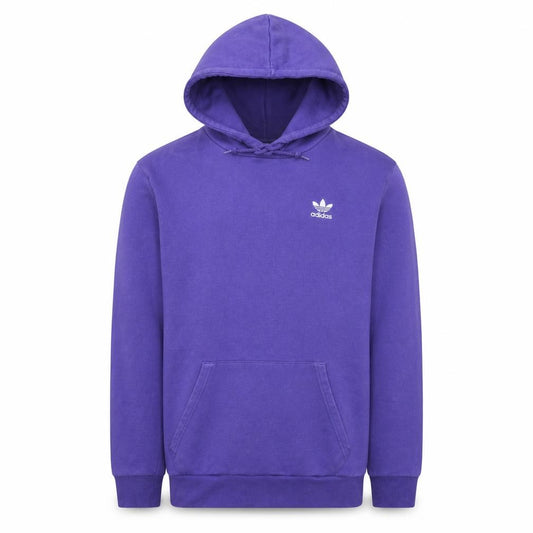 Front view of Adidas Men's Purple Pullover Hoodie, size S, Regular Fit Logo Sportswear