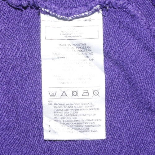 Adidas Men's Purple Pullover Hoodie Size S Regular Fit Logo Sportswear