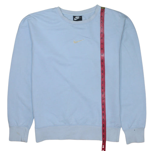 Nike Womens Light Blue Crew Neck Pullover Sweatshirt XS