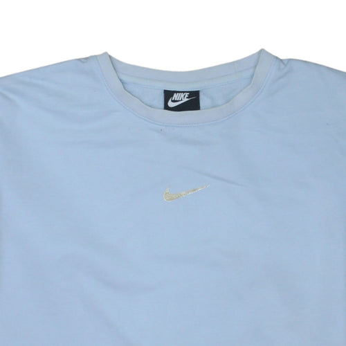 Nike Womens Light Blue Crew Neck Pullover Sweatshirt XS