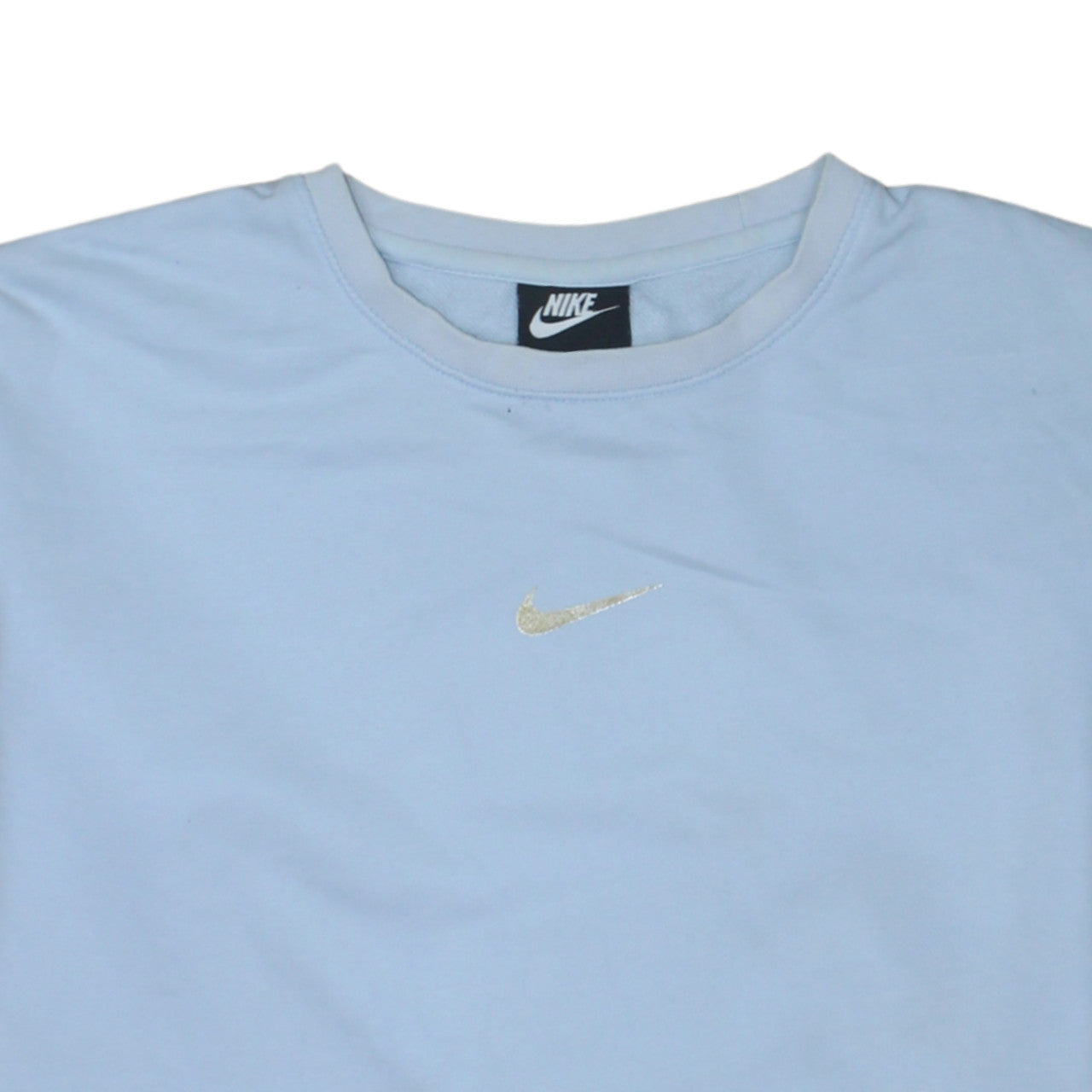 Nike Womens Light Blue Crew Neck Pullover Sweatshirt XS