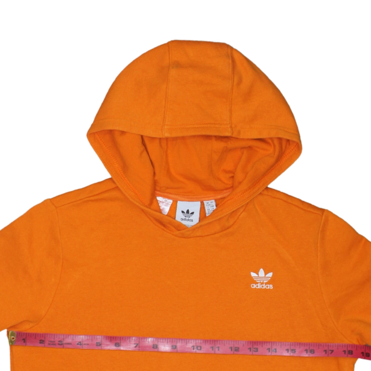 Adidas Boys Orange Hooded Pullover Sweatshirt 13-14 Years Classic Fit
