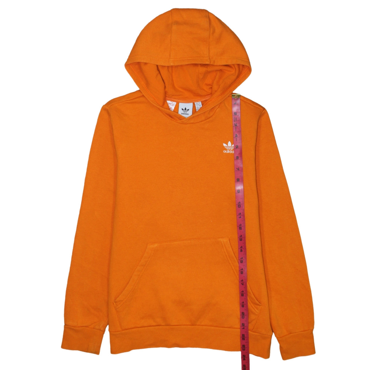 Adidas Boys Orange Hooded Pullover Sweatshirt 13-14 Years Classic Fit