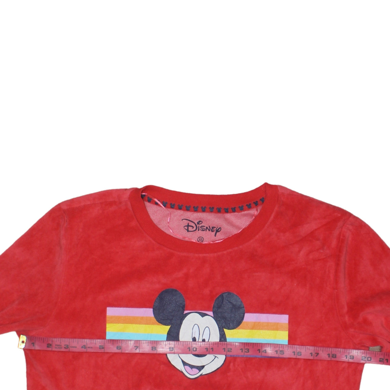 Disney Womens Red Velour Mickey Mouse Pyjama Top XS