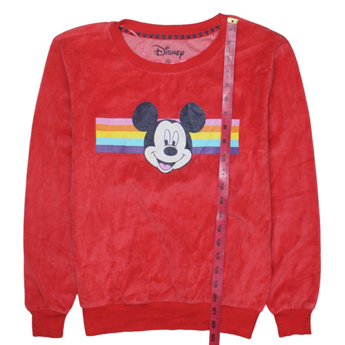 Disney Womens Red Velour Mickey Mouse Pyjama Top XS