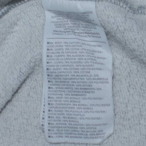 Nike Men's Grey Pullover Hoodie M Regular Fit Fleece Sweatshirt