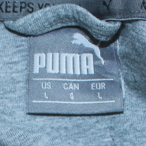 Puma Mens Grey Full Zip Hoodie Size L Sportswear