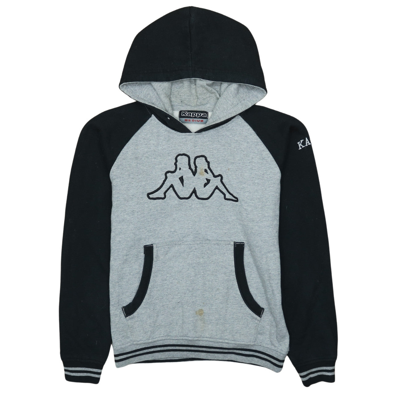 Kappa Men's Grey Pullover Hoodie Medium Sports Logo Sweatshirt