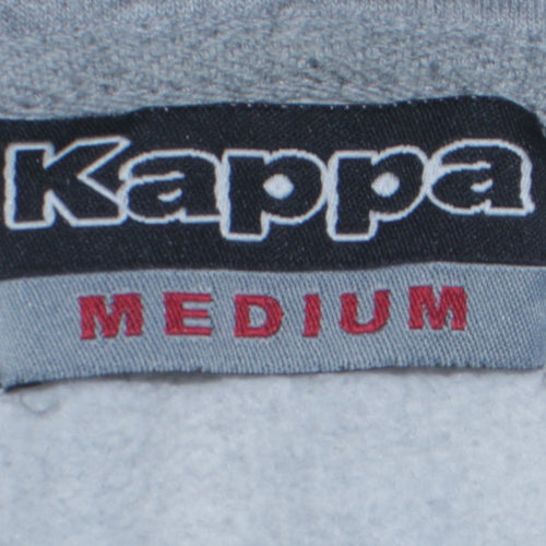 Kappa Men's Grey Pullover Hoodie Medium Sports Logo Sweatshirt