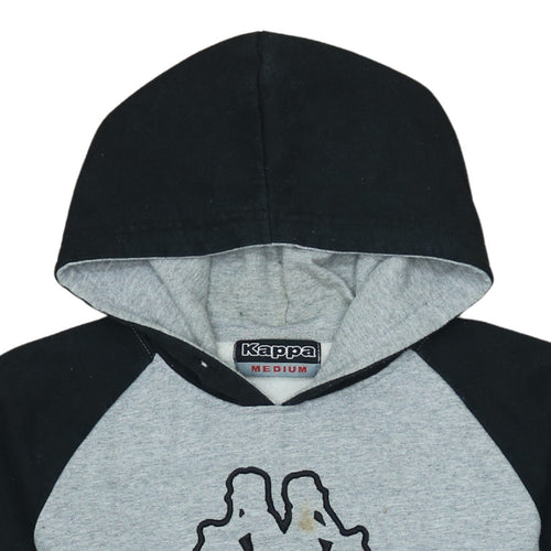 Kappa Men's Grey Pullover Hoodie Medium Sports Logo Sweatshirt
