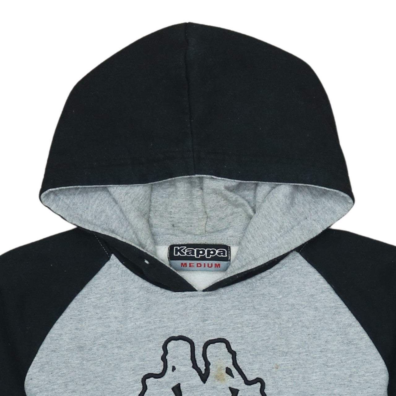 Kappa Men's Grey Pullover Hoodie Medium Sports Logo Sweatshirt