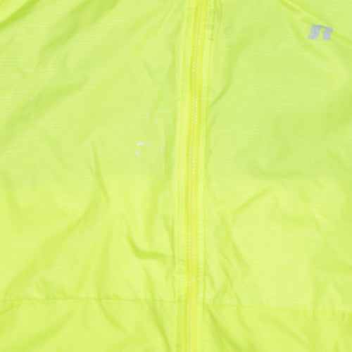 Russell Men's Yellow XL Windbreaker Hooded Sports Jacket