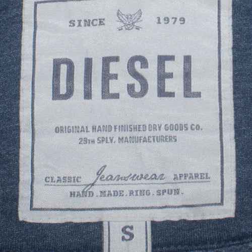 Diesel Men's Blue Full Zip Hoodie Size S Ring Spun Cotton