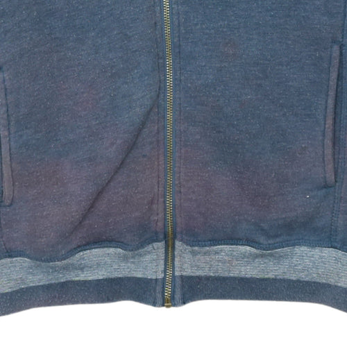 Diesel Men's Blue Full Zip Hoodie Size S Ring Spun Cotton