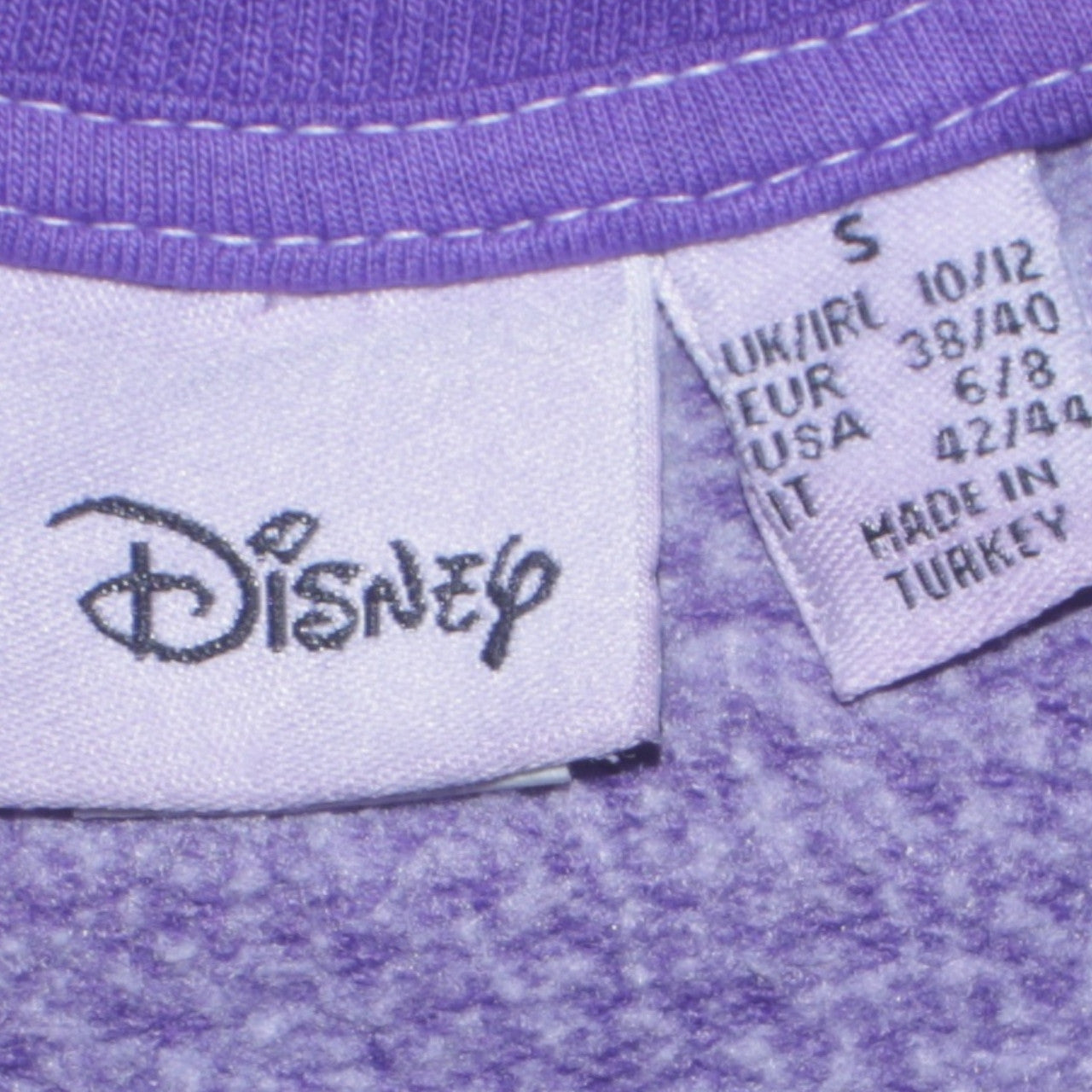 Disney Womens Purple Mickey Mouse Sketch Crew Neck Sweatshirt Size S