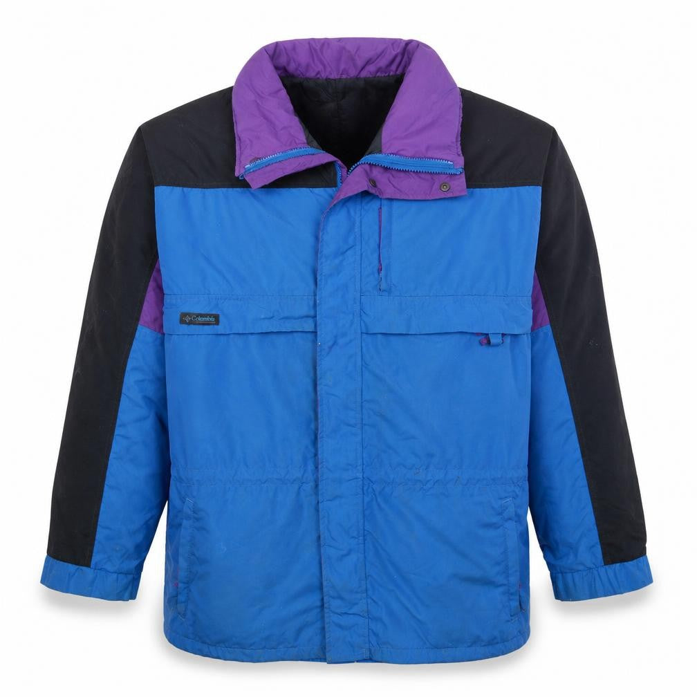 Columbia Mens Blue Purple XL Windbreaker Jacket Waterproof Nylon