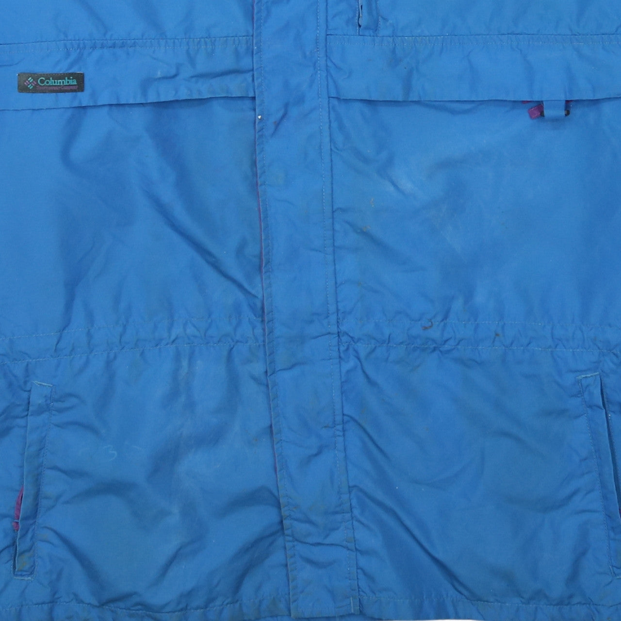Columbia Mens Blue Purple XL Windbreaker Jacket Waterproof Nylon