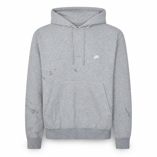 Front view of Nike Men's Grey Pullover Fleece Hoodie L Regular Fit