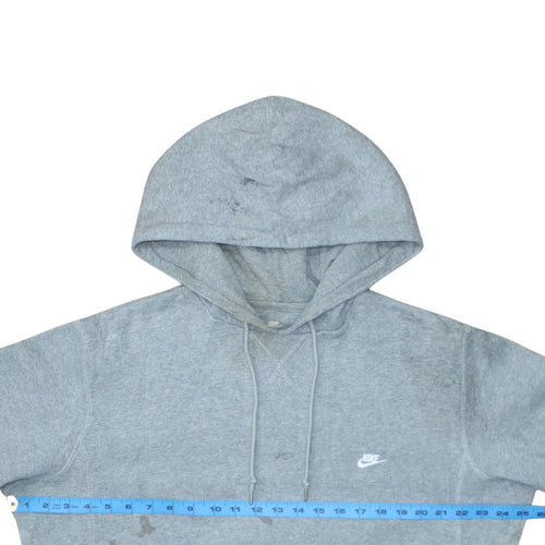 Nike Men's Grey Pullover Fleece Hoodie L Regular Fit