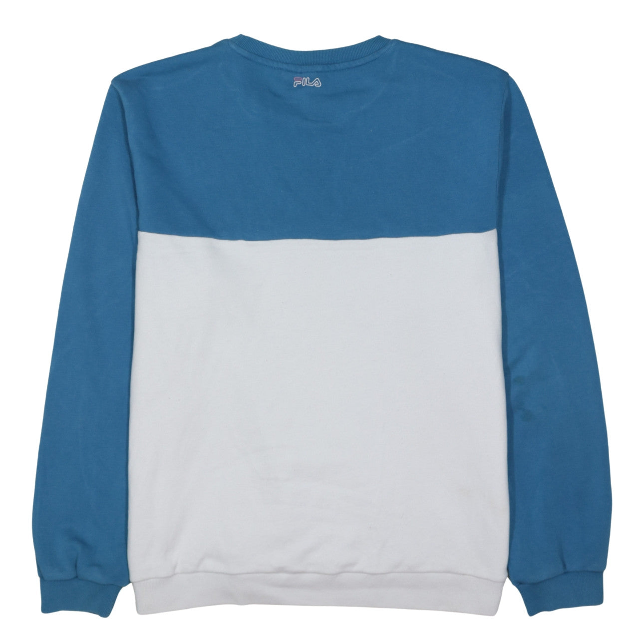 Fila Men Blue White Logo Pullover Sweatshirt XL Regular Fit