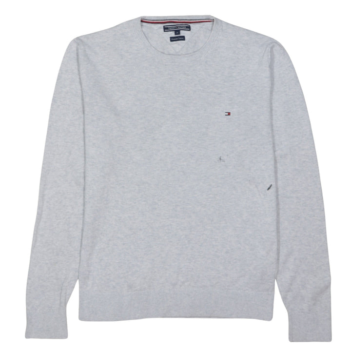 Tommy Hilfiger Men's Grey Cotton Crew Neck Jumper Size M