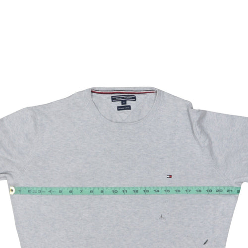 Tommy Hilfiger Men's Grey Cotton Crew Neck Jumper Size M