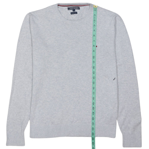 Tommy Hilfiger Men's Grey Cotton Crew Neck Jumper Size M
