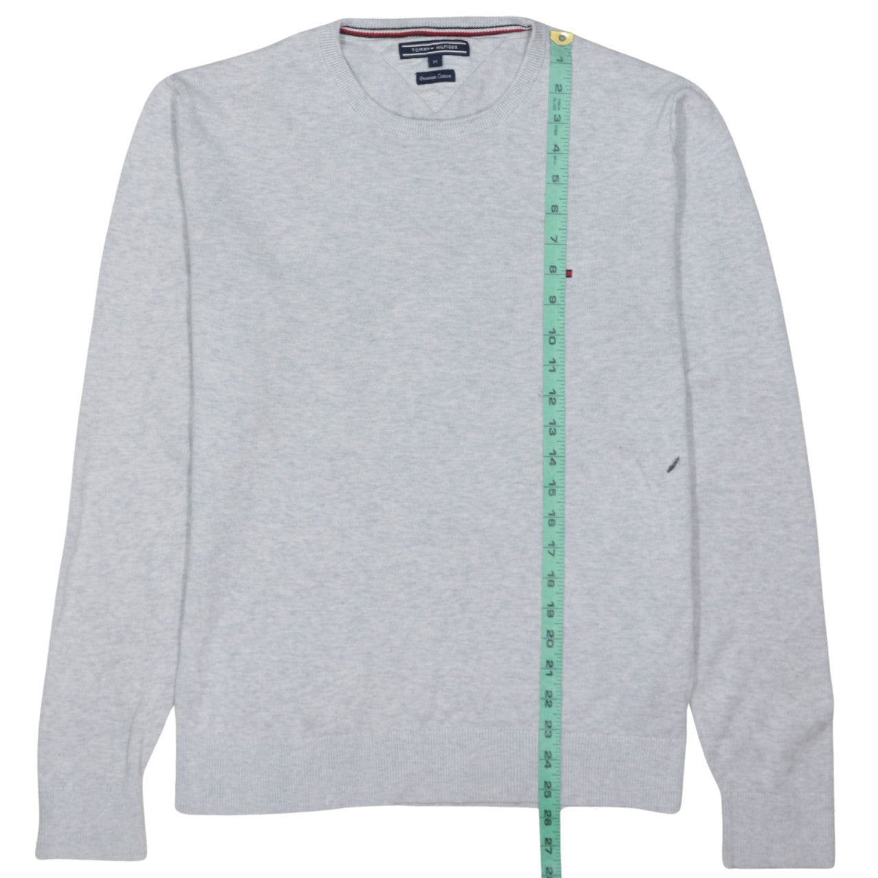 Tommy Hilfiger Men's Grey Cotton Crew Neck Jumper Size M