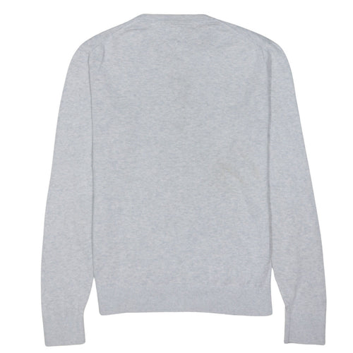 Tommy Hilfiger Men's Grey Cotton Crew Neck Jumper Size M