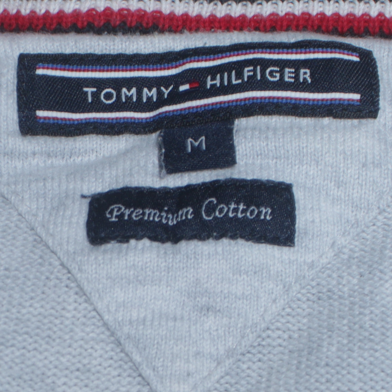 Tommy Hilfiger Men's Grey Cotton Crew Neck Jumper Size M