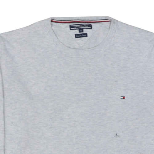Tommy Hilfiger Men's Grey Cotton Crew Neck Jumper Size M