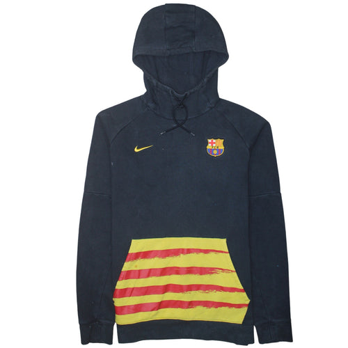 Nike Men’s Black FC Barcelona Pullover Hoodie Size L Football Sportswear