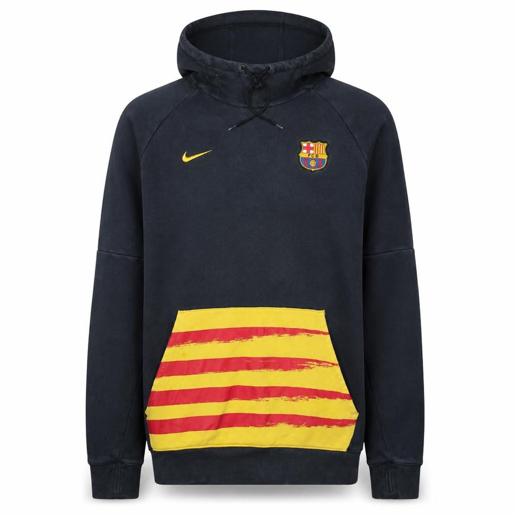Nike Men’s Black FC Barcelona Pullover Hoodie Size L Football Sportswear