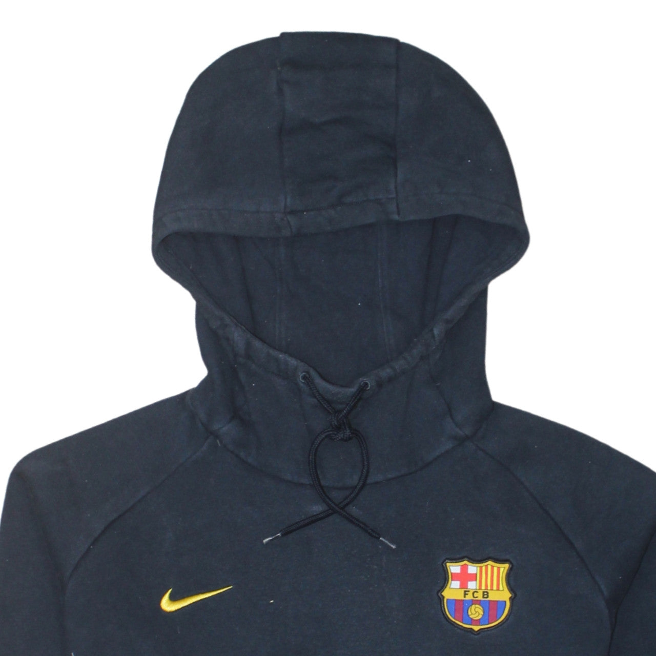 Nike Men’s Black FC Barcelona Pullover Hoodie Size L Football Sportswear