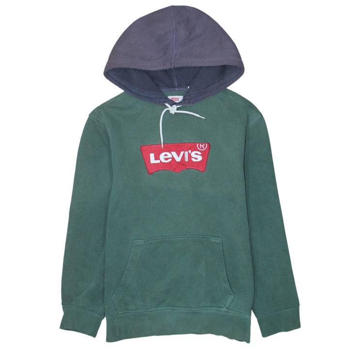 Levi's Men's Green Pullover Hoodie Size S Logo Fleece Sweatshirt