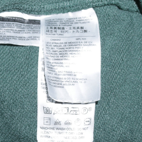 Levi's Men's Green Pullover Hoodie Size S Logo Fleece Sweatshirt