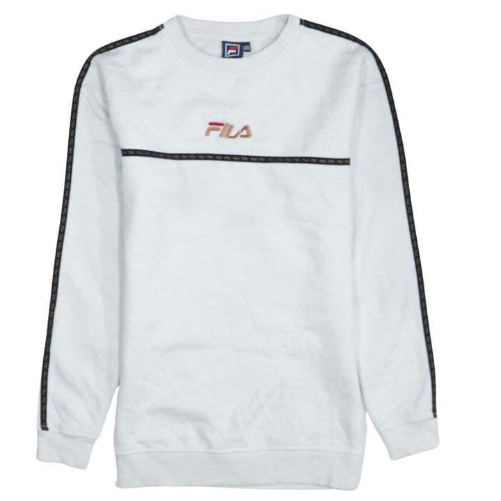 FILA Men's White Pullover Sweatshirt XS Crew Neck Logo Sports Style