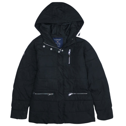 U.S. Polo Assn. Men's Black Hooded Puffer Jacket Size S
