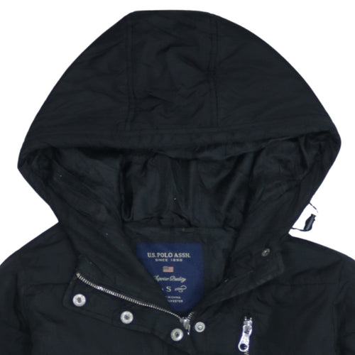 U.S. Polo Assn. Men's Black Hooded Puffer Jacket Size S