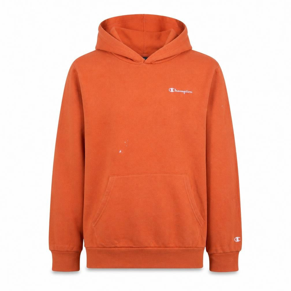 Front view of Champion boys’ orange pullover hoodie 13-14 years regular fit