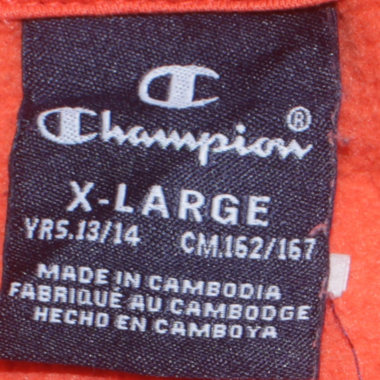 Champion Boys Orange Pullover Hoodie 13-14 Years Regular Fit
