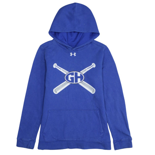 Under Armour Boys Blue YXL Pullover Hoodie with Logo Print