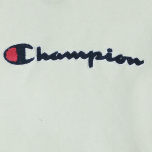 Champion Men’s Beige XL Pullover Hoodie Embroidered Logo Fleece